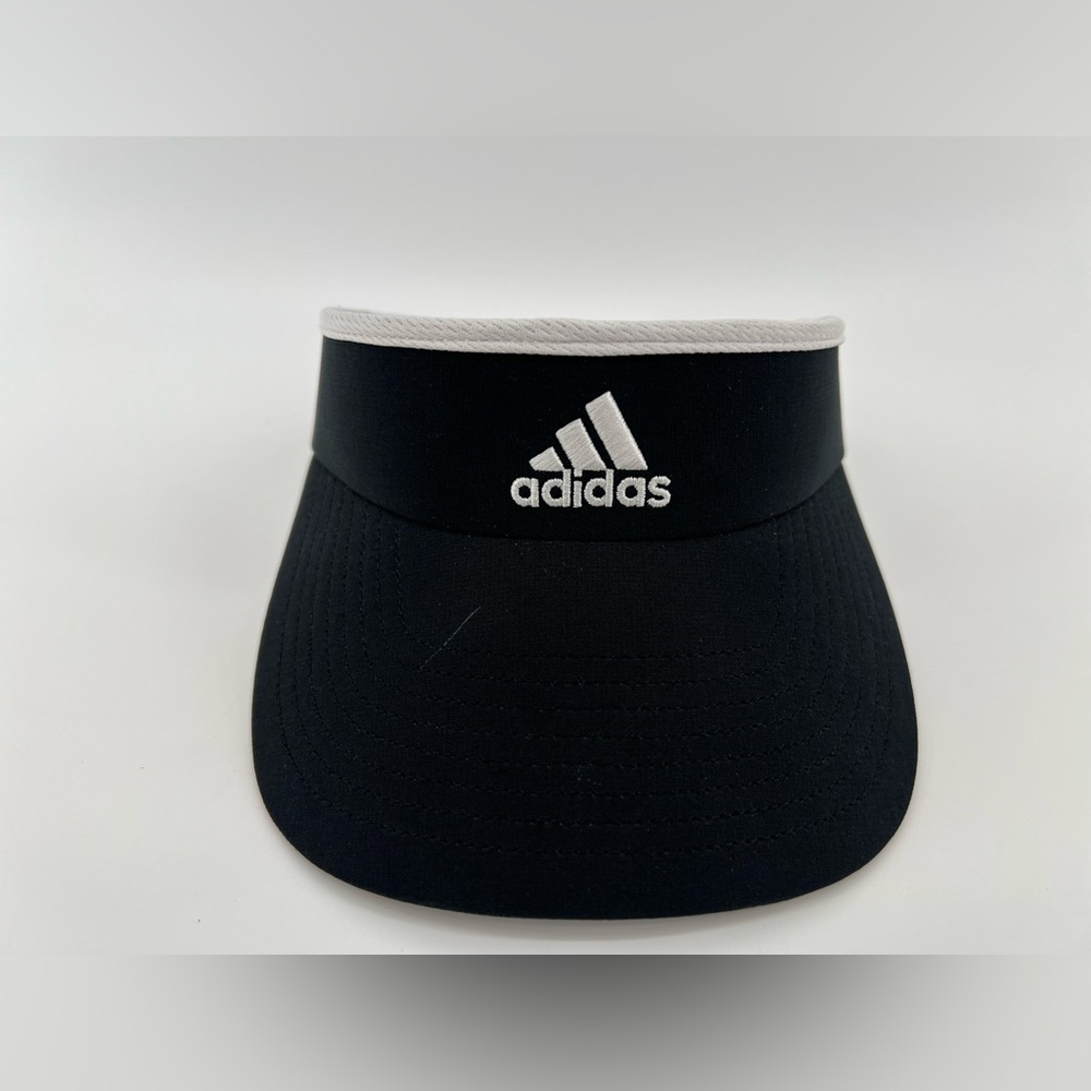 Adidas Aeroready Visor Adult Black White Stretch Running Sports Golf Hat Stiff